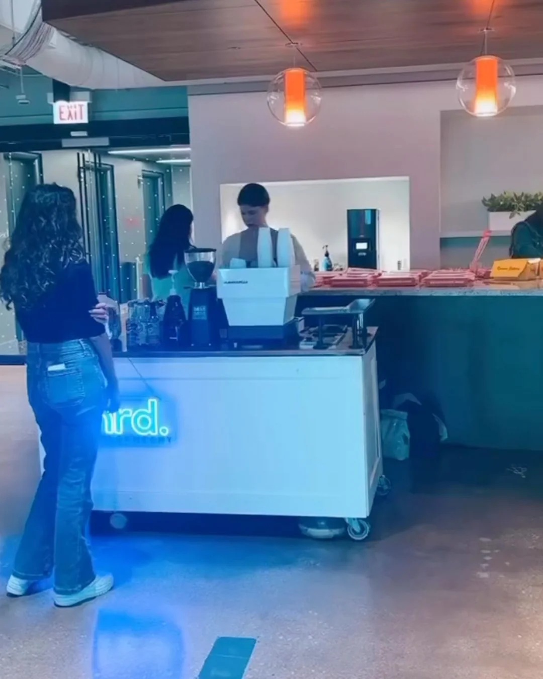 Mobile coffee cart catering at a wedding private event